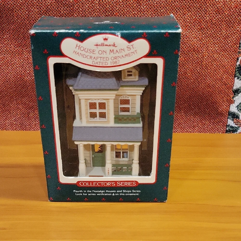 Hallmark House on Main Street Ornament - White and Blue